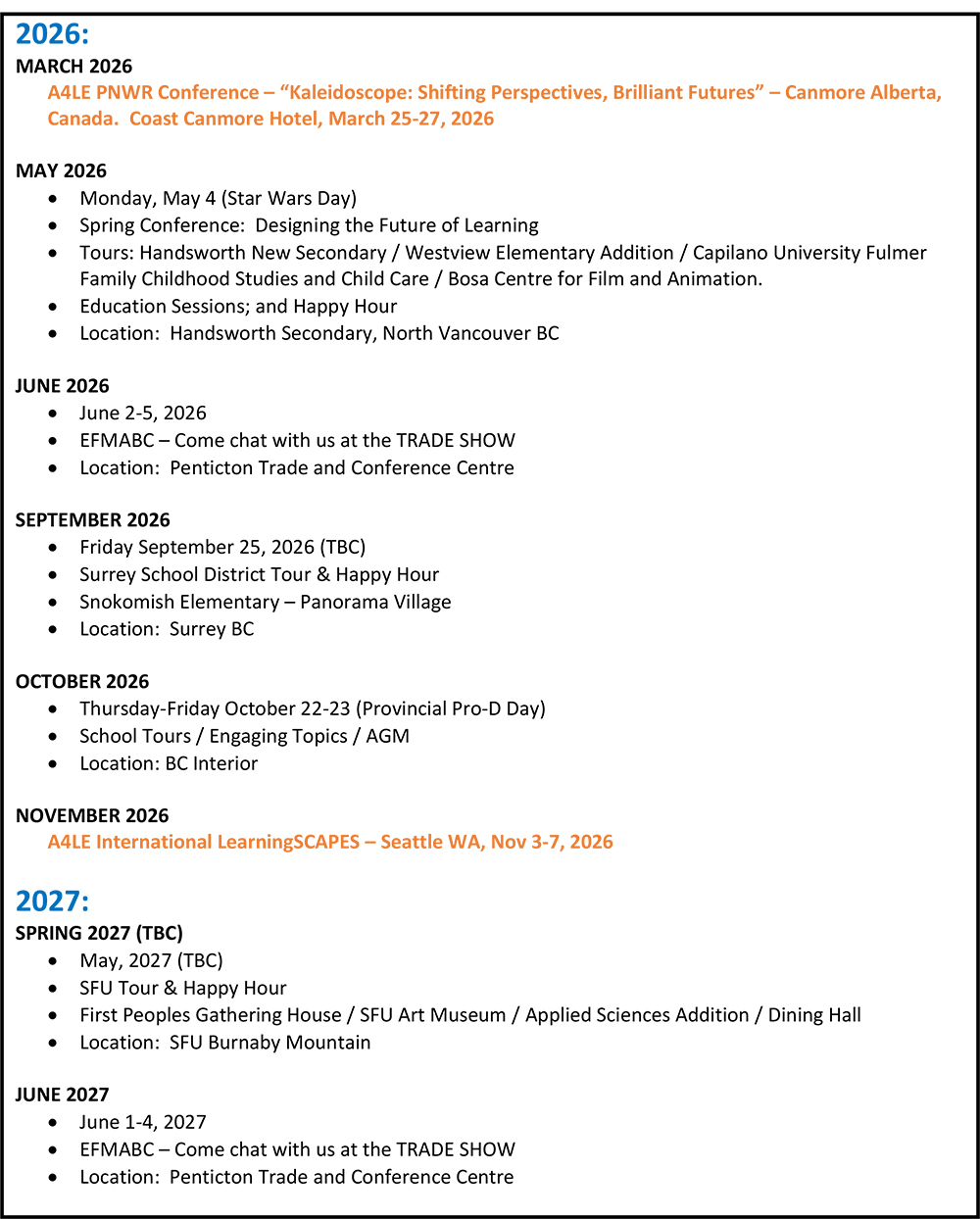 2026 Events